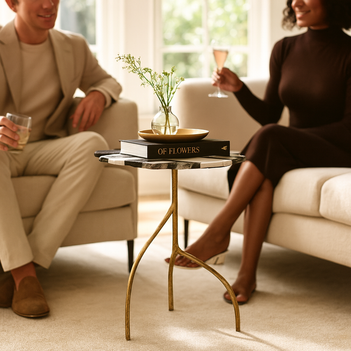 Multicolor Terrazzo Side Table – Artistic Accent & Sturdy Modern Style | End Table | Trufairs
