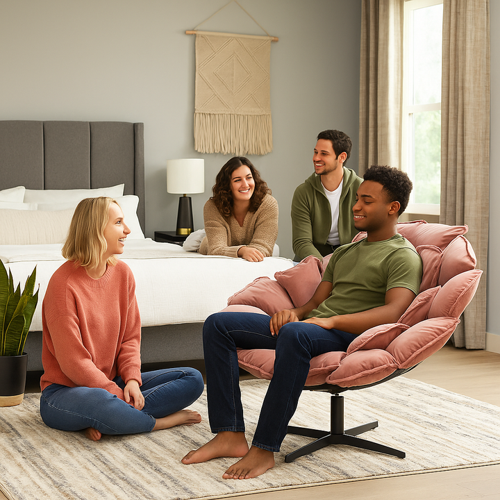 Kipas Accent Chair Pink – Contemporary Swivel Chair with Velvet Upholstery by Zuo Modern | Trufairs