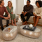 Sleek Silver Oval Coffee Table – Modern Metallic Centerpiece | Living Room Accent Table | Trufairs
