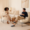 Plush Accent Chair – White Faux Fur Upholstery & Black Steel Legs | Living Room Furniture | Trufairs