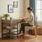47" Natural and Gray Writing Desk With Three Drawers