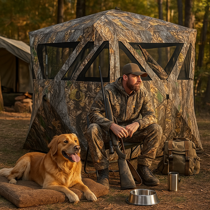3-Person Portable Pop-Up Ground Hunting Blind – Camouflage 270° See-Through Deer & Turkey Blind with Carrying Bag | Trufairs