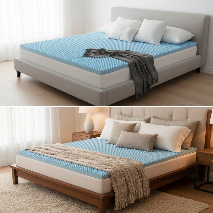 All Season Reversible Hypoallergenic Cooling Mattress Topper, Full Size, 3 inch Foam