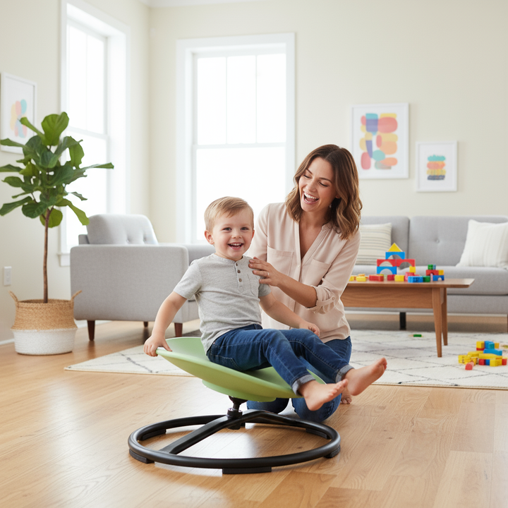 VEVOR Kids Swivel Chair, 220 LBS Capacity, Sensory Spinning Chair, Autistic Kids Sensory Toy Chair with Non-Slip Metal Base, Toddler Sit and Spin Chair for Coordination Balance Focus Training Green