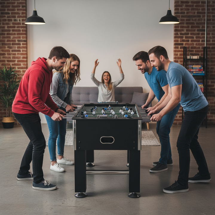 VEVOR Foosball Table, 55 inch Standard Size Foosball Table, Indoor Full Size Foosball Table for Home, Family, and Game Room, Soccer with Foosball Table Set, Includes 4 Balls and 4 Cup Holders