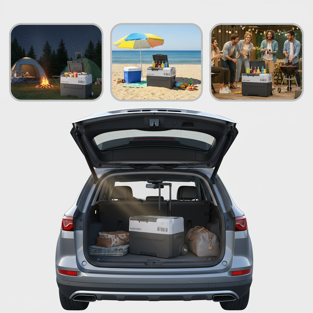 32Qt Car Freezer Portable Refrigerator Freezer with APP Control and 6'' off-road wheels, 12V,45W Cooler Freezer,Low Noice