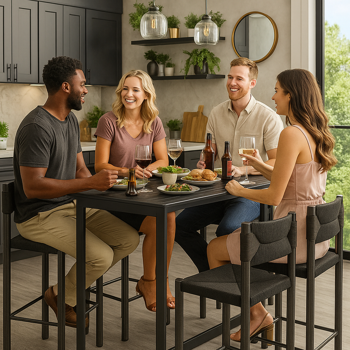 Black Wood Barstools – Modern Minimalist Seating | Kitchen Island Stools | Trufairs