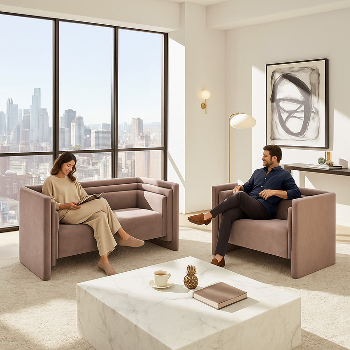 Urban Duo Loveseat – Plush Taupe Comfort | Modern Seating | Trufairs