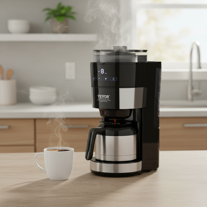VEVOR 8-Cup Coffee Maker Drip Coffee Machine with 3 Brew Strength Control