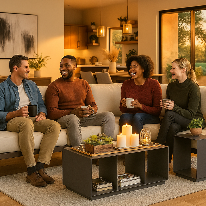 Charcoal Faux Wood Coffee Table – Sleek Modern Accent | Outdoor/Indoor Table | Trufairs