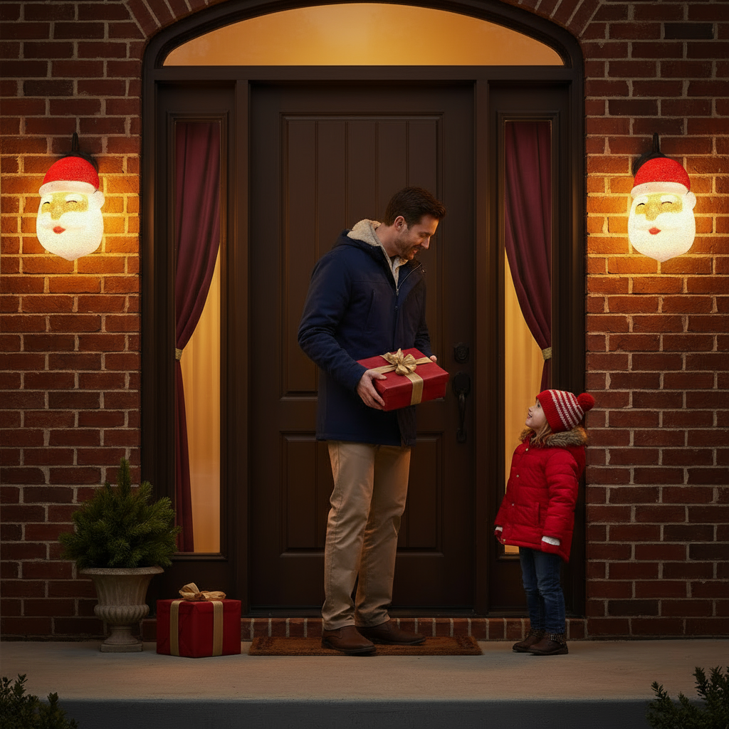 Christmas Santa Porch Light Cover – Outdoor Santa Face Light Cover for Garage, Yard & Party Decor | Trufairs