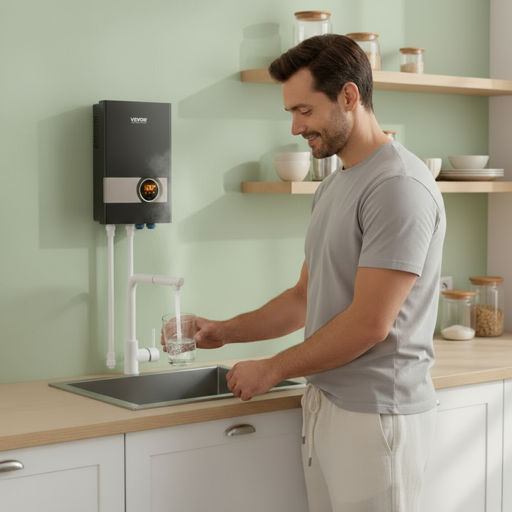 8 kW Tankless Electric Water Heater – Instant Hot, Digital Display & Space-Saving Design | Trufairs