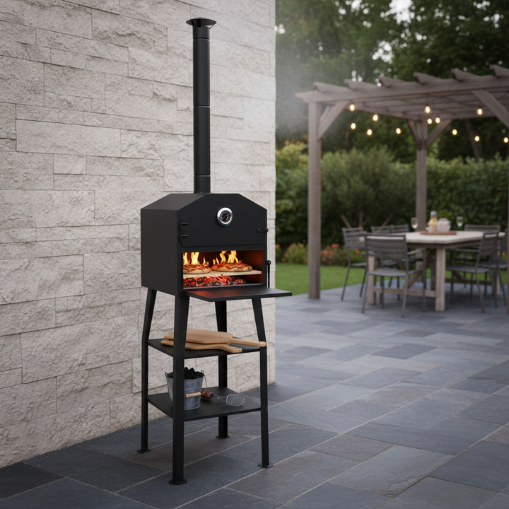 Outdoor Pizza Oven Charcoal Fired with 2 Fireclay Stones