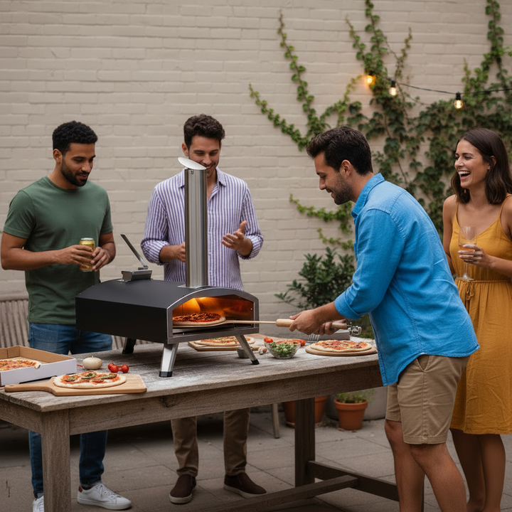 VEVOR 12" Outdoor Pizza Oven Portable Wood Pellet Pizza Oven Iron Spray Camping