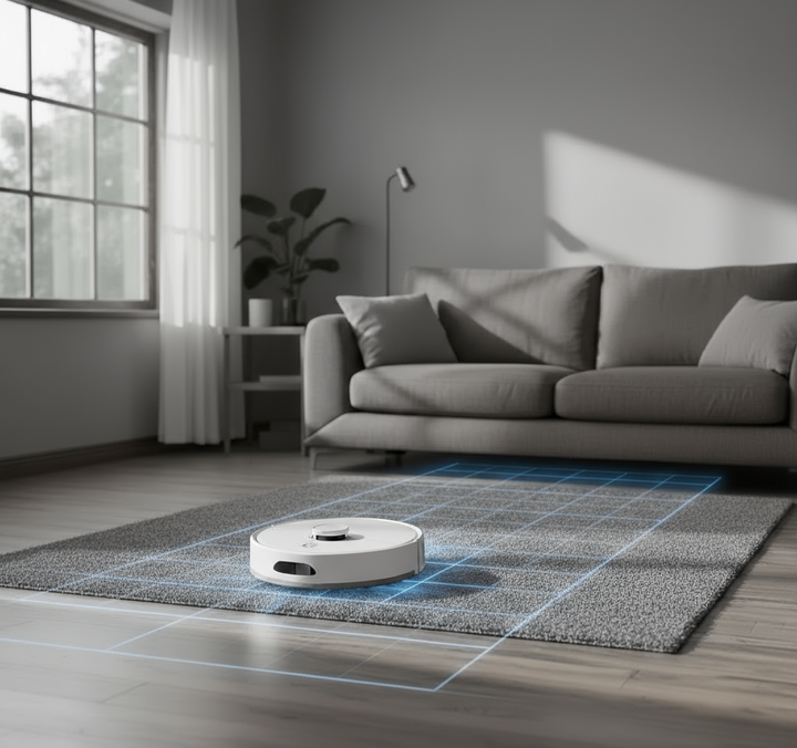 PSL20m Plus+ Robot Vacuum Cleaner + Pet Care Deep Clean Pet Hair Laser Navigation with Powerful Vacuuming, 4-in-1 Vacuuming Wi-Fi + APP Connection, 10000pa 5000mAh, 180 Minutes of Battery Life, SUS +