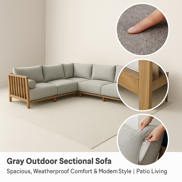 Urban Luxe Sectional – Spacious Modern Comfort | Outdoor Gray Sofa | Trufairs