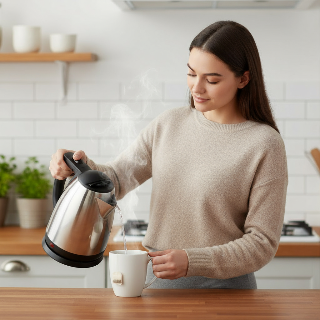 Brentwood 2.0 L Stainless Steel Electric Cordless Tea Kettle 1000W (Brushed)