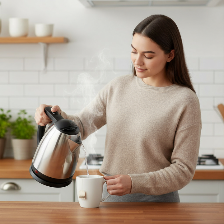 Brentwood 2.0 L Stainless Steel Electric Cordless Tea Kettle 1000W (Brushed)