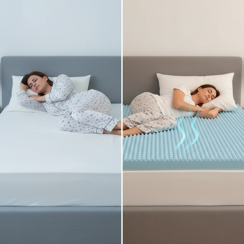 All Season Reversible Hypoallergenic Cooling Mattress Topper, Queen Size, 3 inch Foam