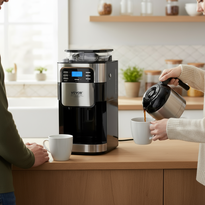 VEVOR 8-Cup Coffee Maker Drip Coffee Machine with 24-Hour Timer for Auto Brew