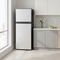 HOMCOM Small Fridge with Freezer, 4 Cu Ft Refrigerator with Reversible Doors, Silver