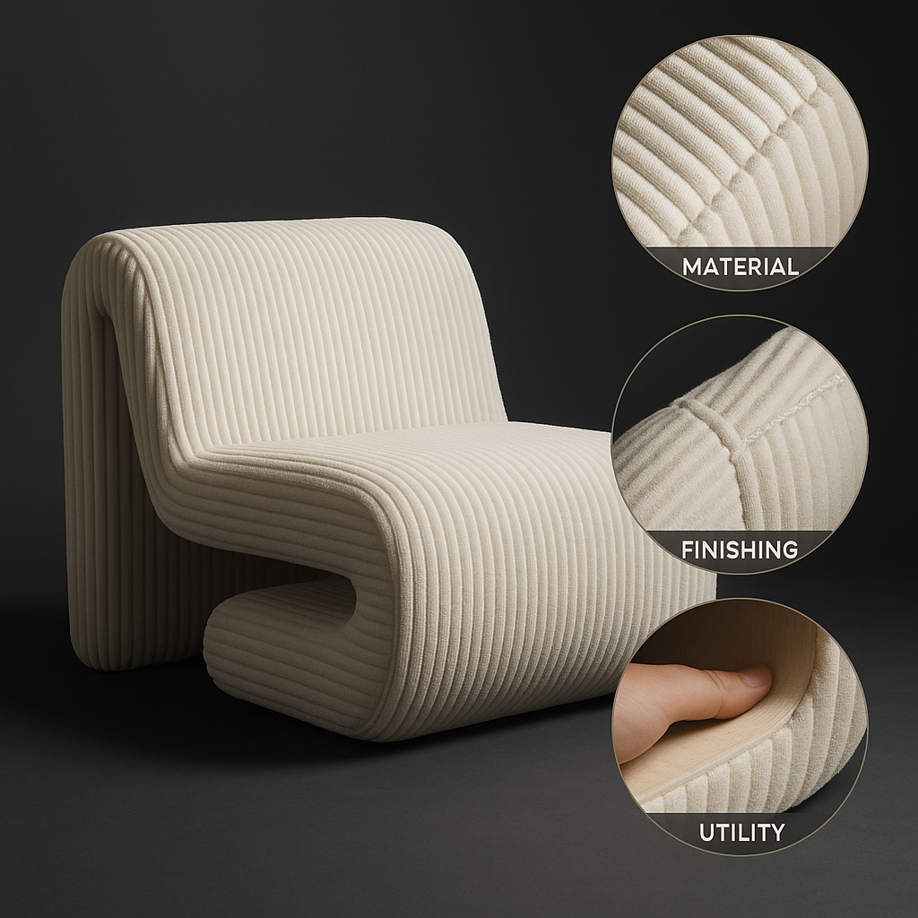 Opam White Accent Chair – Modern Deco Glam Comfort | Accent Chair | Trufairs