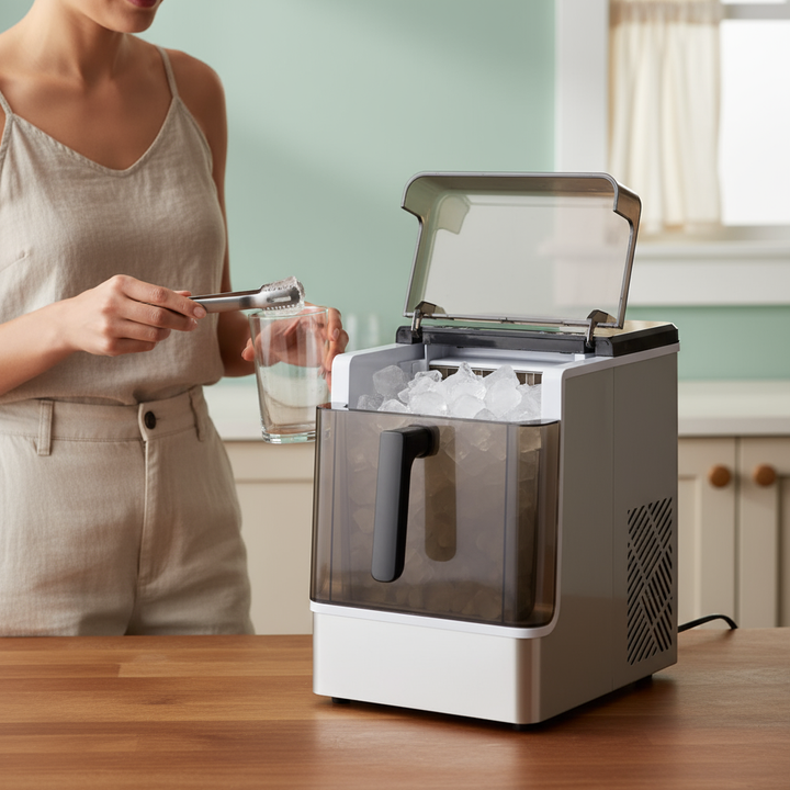 Portable Countertop Ice Maker 50Lbs/24H Self-Cleaning with 3 Sizes Ice Cube