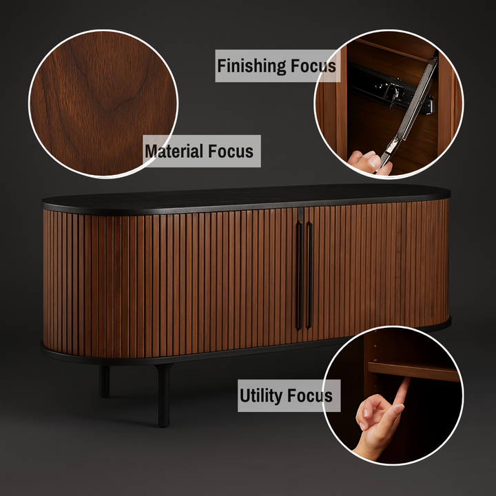 Koriana Black Walnut Sideboard – Stylish Storage & Display | Dining Room Furniture | Trufairs
