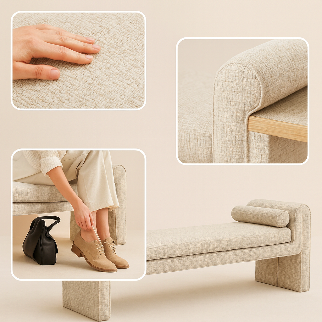 Metro Luxe Bench – Versatile Modern Accent | Upholstered Entryway Bench | Trufairs