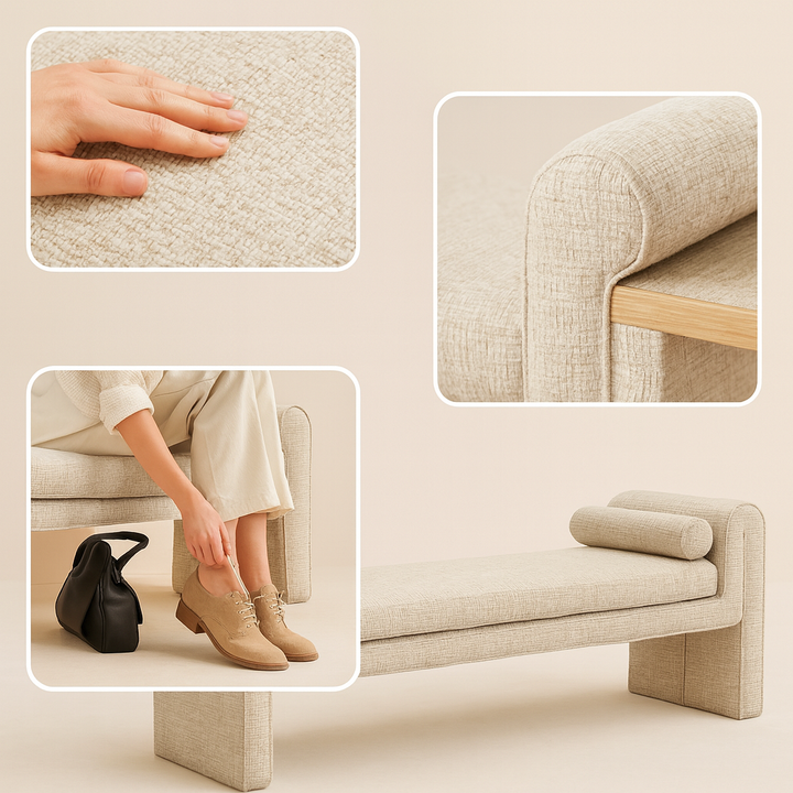 Metro Luxe Bench – Versatile Modern Accent | Upholstered Entryway Bench | Trufairs