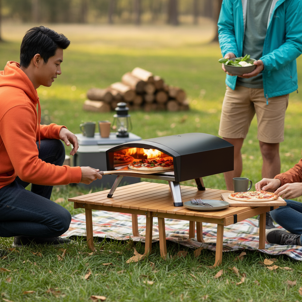 VEVOR 12" Outdoor Pizza Oven Portable Gas Oven Iron Spray Foldable for Camping