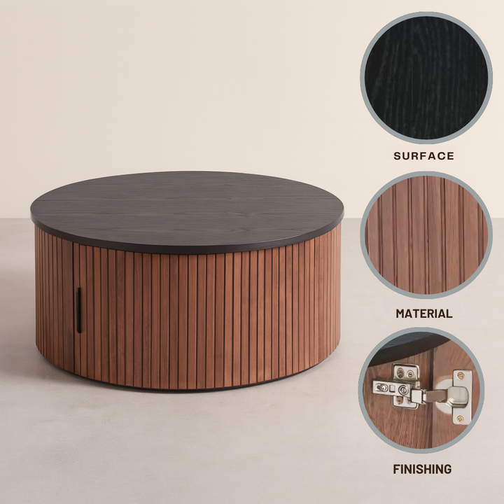 Nejaus Black Walnut Coffee Table – Modern Minimalist Design | Living Room Furniture | Trufairs