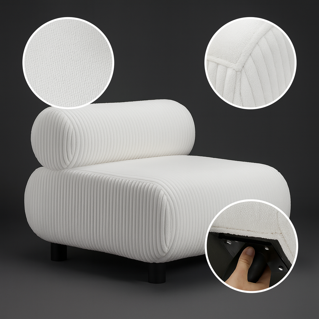 Rahat White Accent Chair – Elegant Comfort & Style | Living Room Furniture | Trufairs
