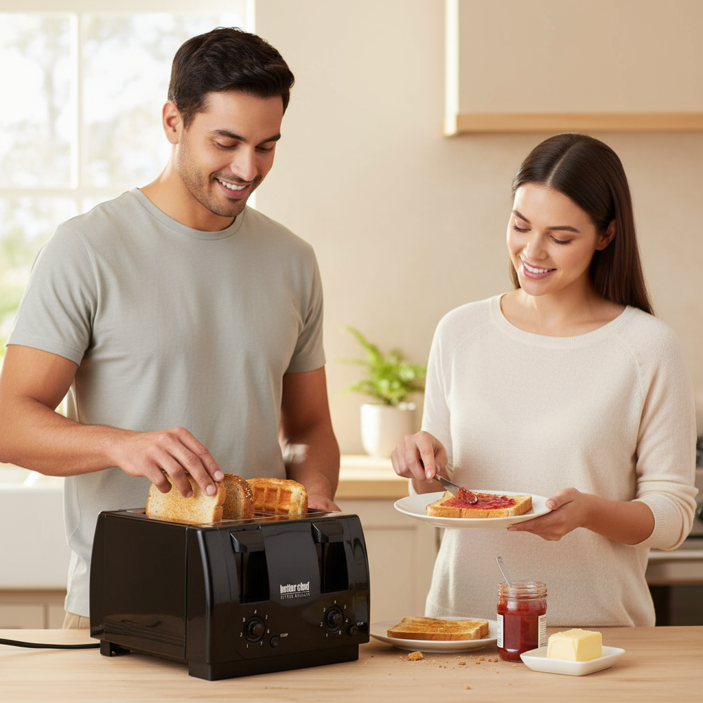 Better Chef Wide Slot 4-Slice Dual Control Toaster