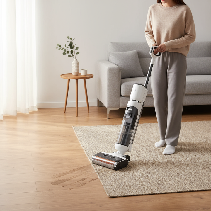 PSModel-A Floor Cleaning Vacuum Retention Rate of Contaminants 99.92% 200W/16000pa 2in1 Portable Vacuum Cleaner Battery Life 40 Minutes Voice Prompt + Display, Hot Air Drying Electrolysis Self-Clean