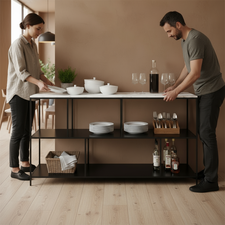 Singularity Console Table White & Black
