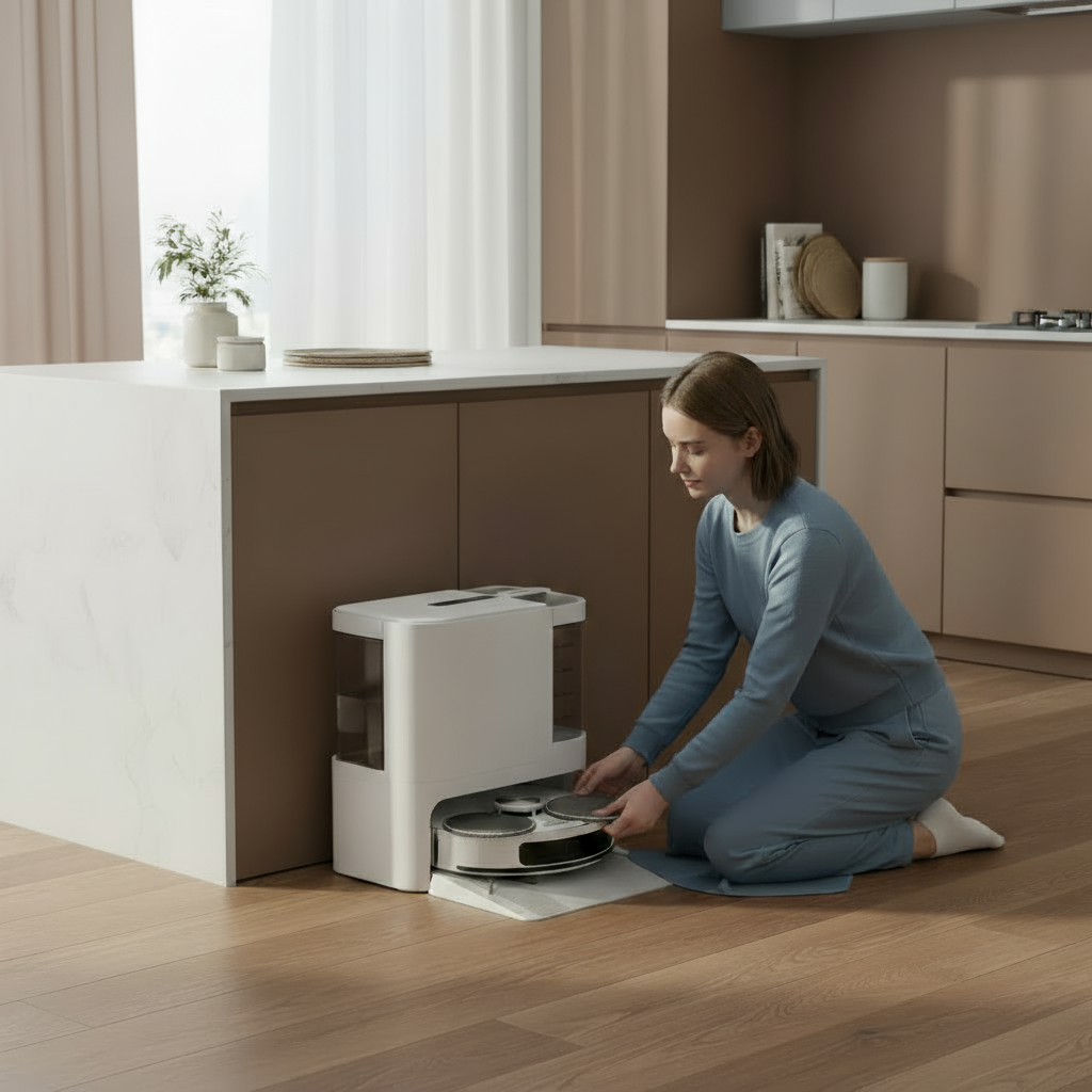 PSS9W  Dual-line Laser Navigation Vacuum Cleaner Double rotating mop Dry and Wet Cyclonic Vacuum Cleaner Battery life 120min Power 64W 5200mAh 4000pa powerful suction BLDC55 Dustbin capacity 230ml, s