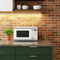 Hamilton Beach 1.1 Cu ft Countertop Microwave Oven, White and Stainless Steel