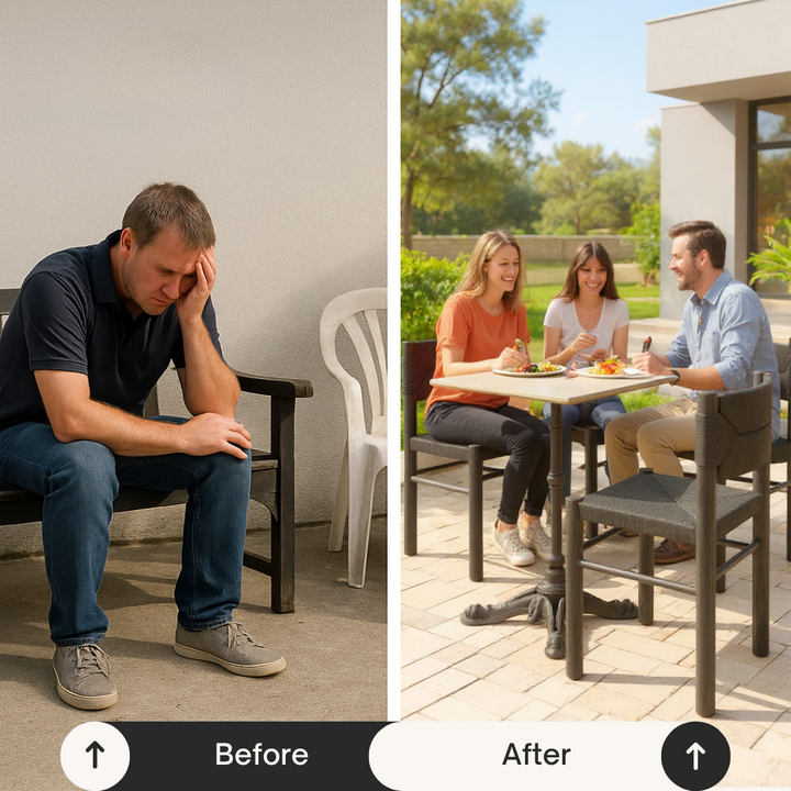 Alfresco Dining Table Gray – Weather-Resistant Modern Outdoor Bistro | Dining Table | Trufairs