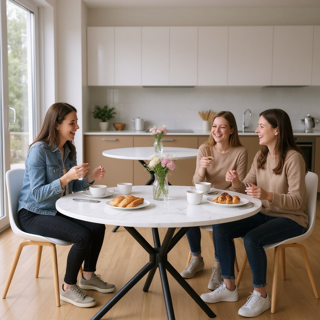 Modern Marble Round Dining Table – Elegant & Durable | Dining Furniture | Trufairs