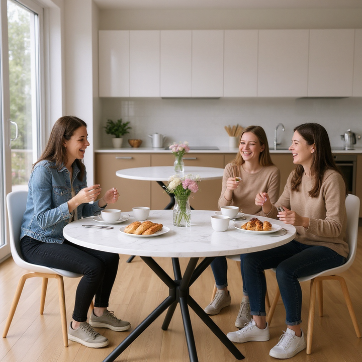 Modern Marble Round Dining Table – Elegant & Durable | Dining Furniture | Trufairs