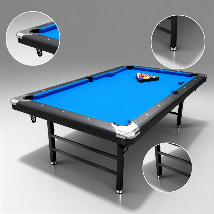 Billiards Table,Portable Pool Table, Includes Full Set of Balls, 2 Cue Sticks, Chalk, and Felt Brush,Folding Pool Table,Simple Assembly Needed,Family Movement
