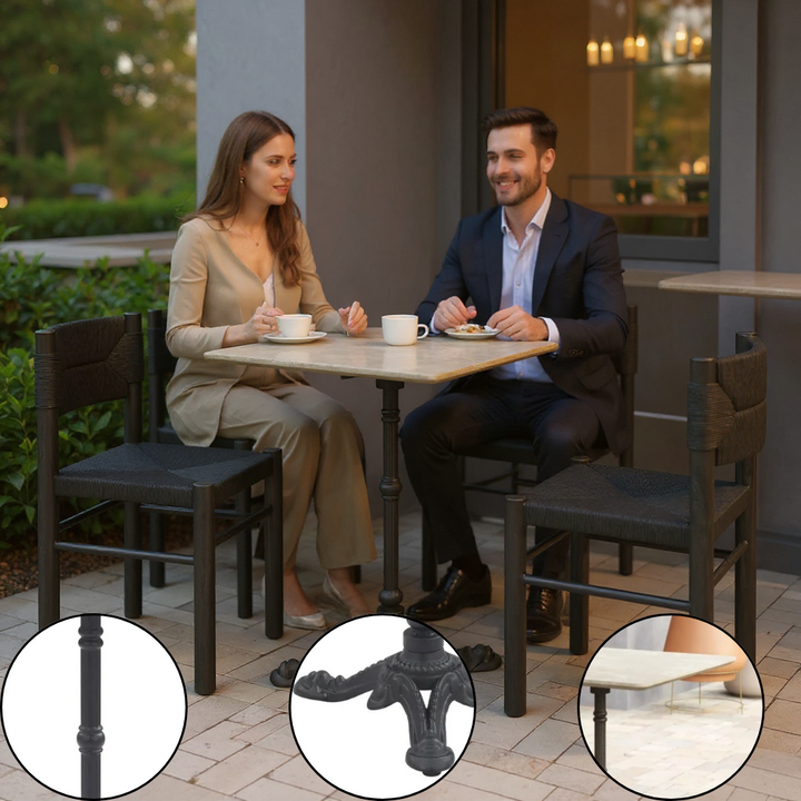 Alfresco Dining Table Gray – Weather-Resistant Modern Outdoor Bistro | Dining Table | Trufairs