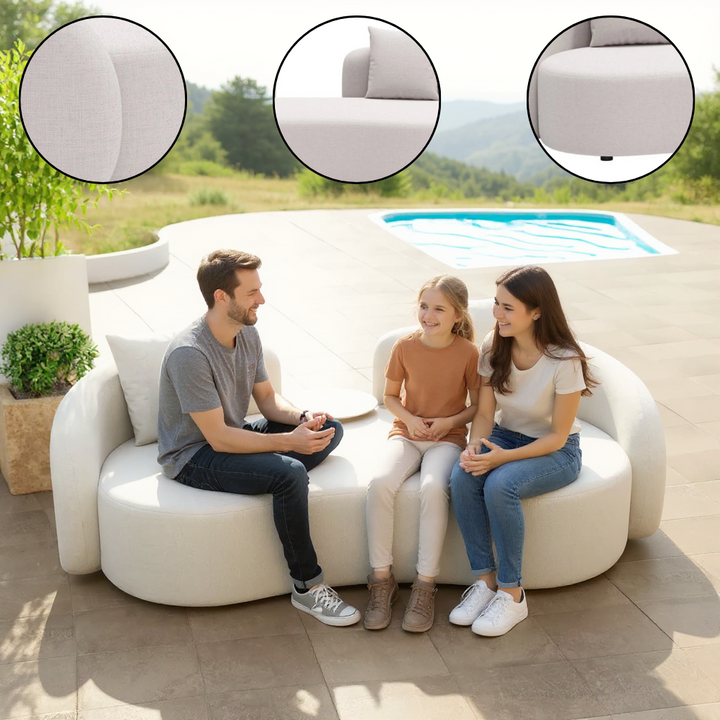 Sunny Isles Loveseat Beige – Durable Outdoor Modern Seating | Loveseat | Trufairs