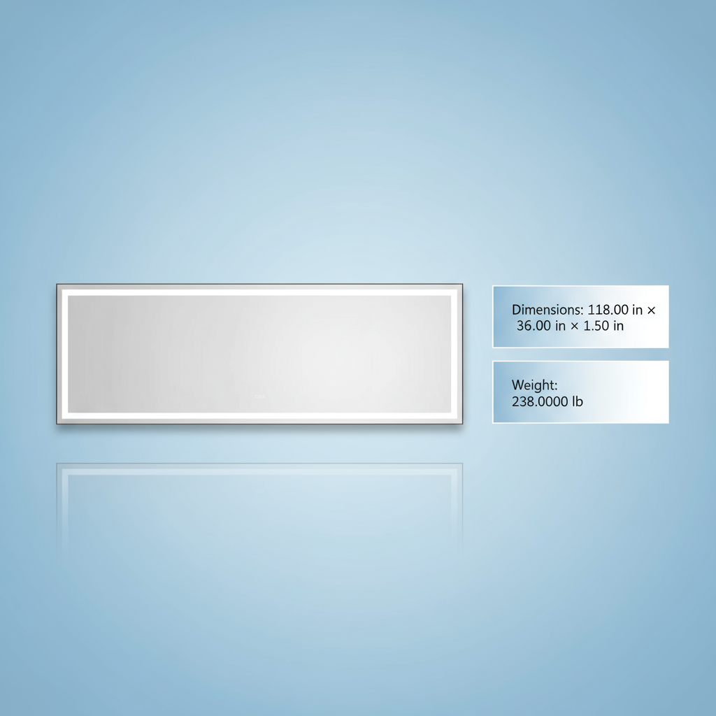 96″ × 36″ Super Bright LED Vanity Mirror with Metal Frame & Anti-Fog Features | Trufairs