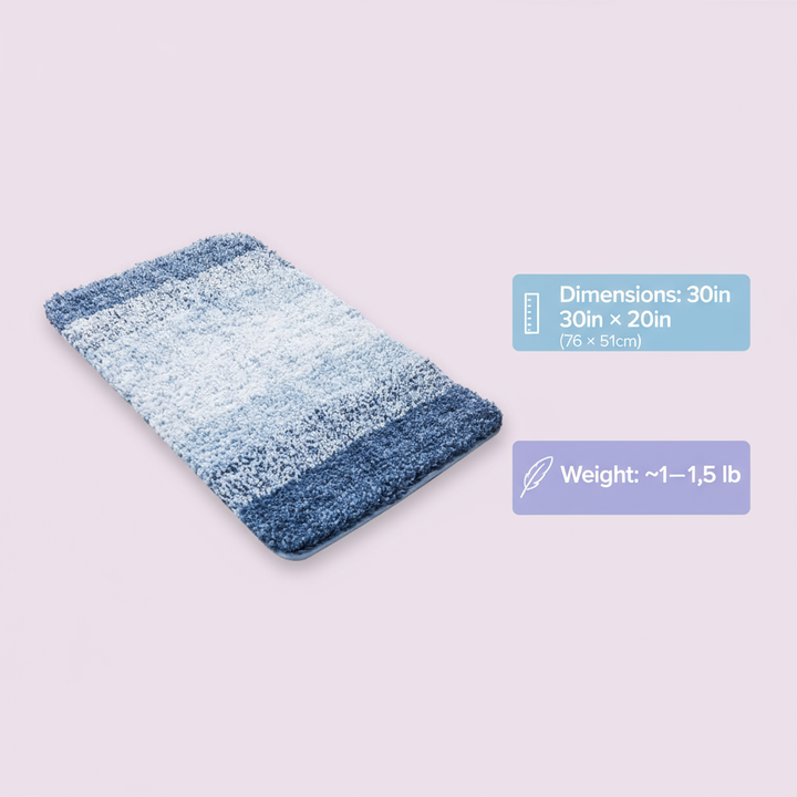 Bathroom Rug 30x20 – Super Absorbent Soft Bath Mat with Non-Slip Backing & Quick Dry Design | Trufairs