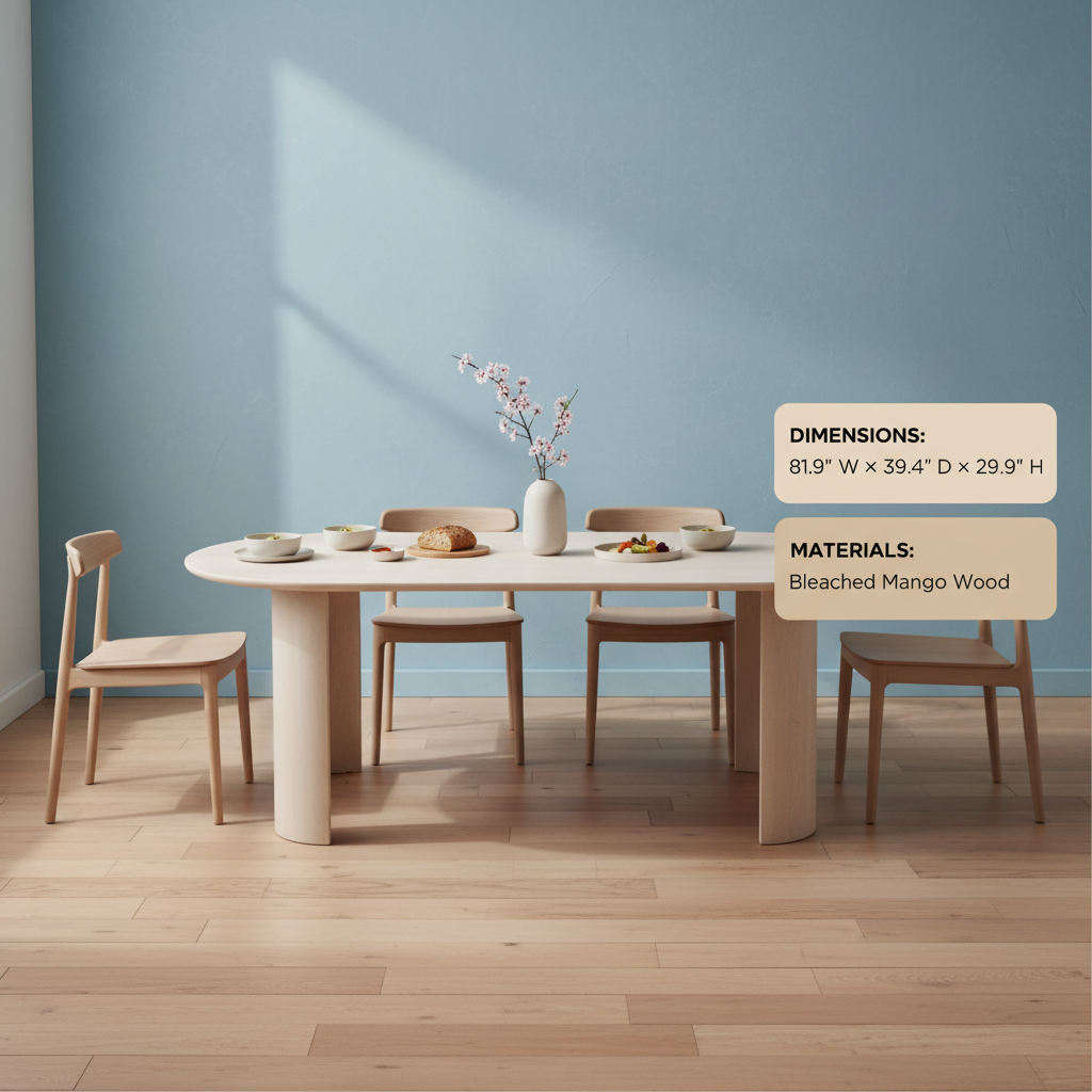 Natural Grain Dining Table – Organic Warmth | Spacious Modern Centerpiece | Trufairs