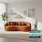 Drake Japandi Style Curvy Boucle Sofa Orange