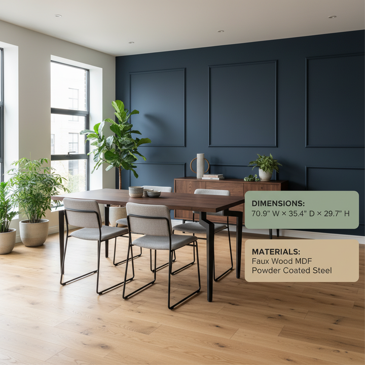 Sleek Walnut Dining Table – Contemporary Centerpiece | Modern Entertaining | Trufairs