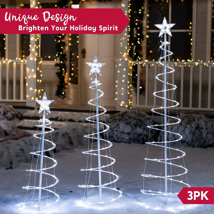 JOYFY 3 Pack Spiral Christmas Tree